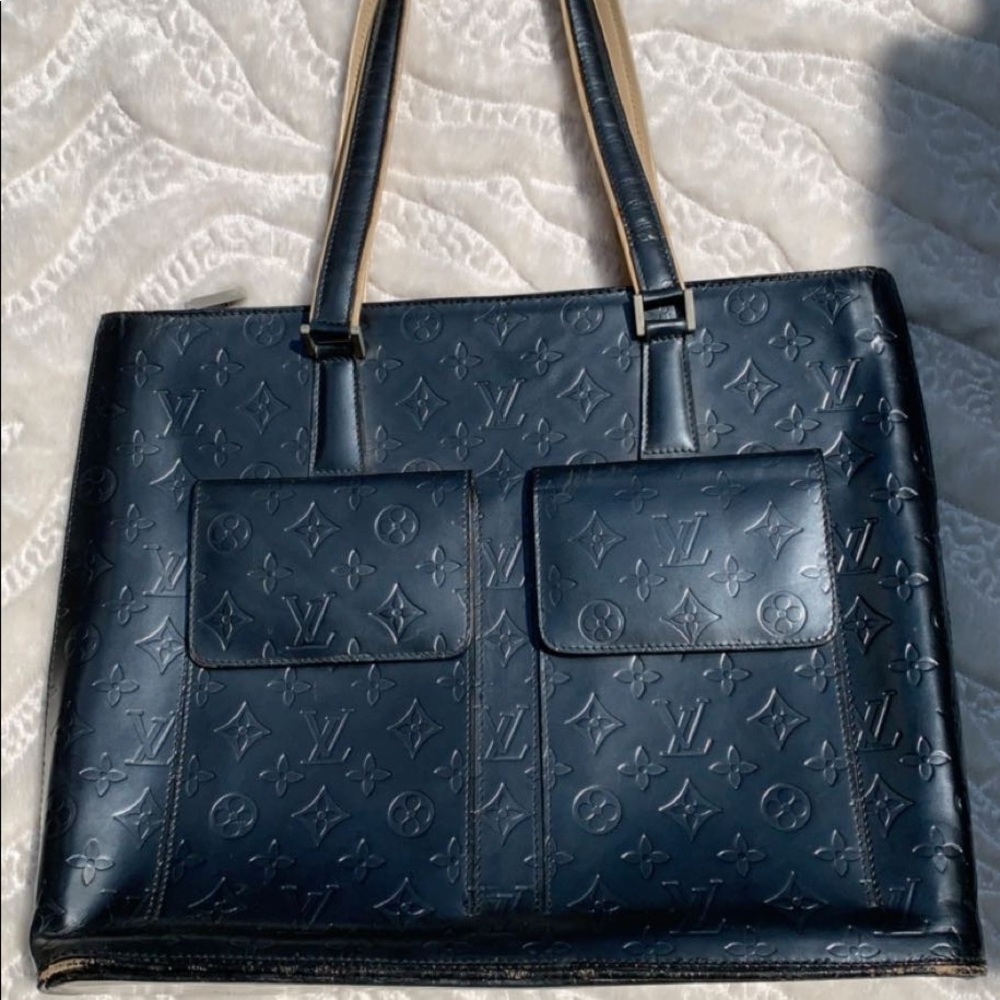 Lv monogram black tote bag